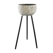 Morten grey cement ball pot on 3 legs